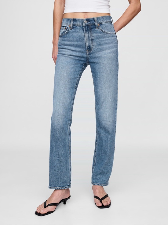 GAP Denim - GAP 90’s high rise slim Straight-Leg Jeans, medium wash